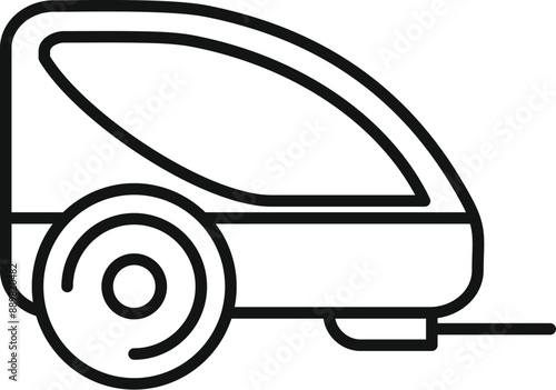 Bike trailer for children transporting kids icon, outline style