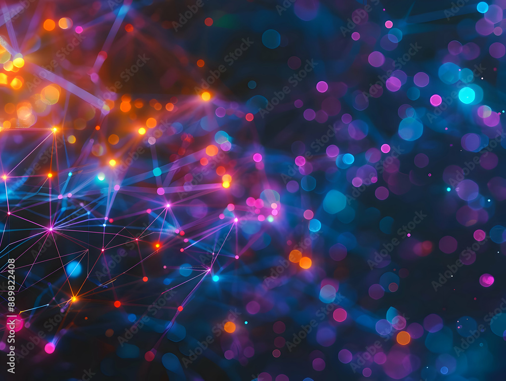 Abstract Background with Neon Lights and Bokeh Abstract Background with Neon Lights and Bokeh