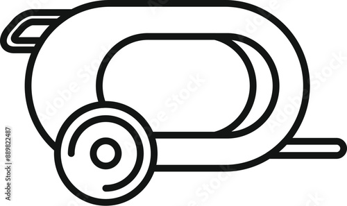 Simple vector of a circus cannon shooting showing a performance using a big gun