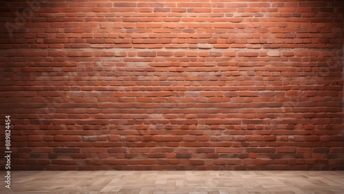 Empty brick wall in a room with floor