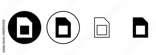 Sim card icon set. dual sim card icon vector