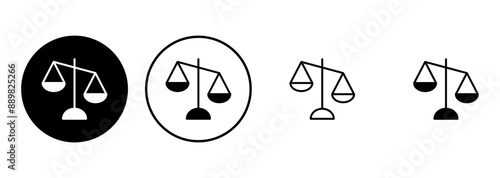 Scales icon set . Law scale icon. Justice sign