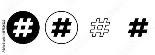 Hashtag icon set. hashtag symbol