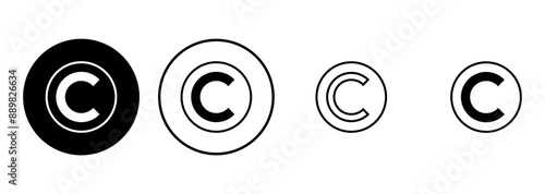 Copyright icon set. copyright symbols
