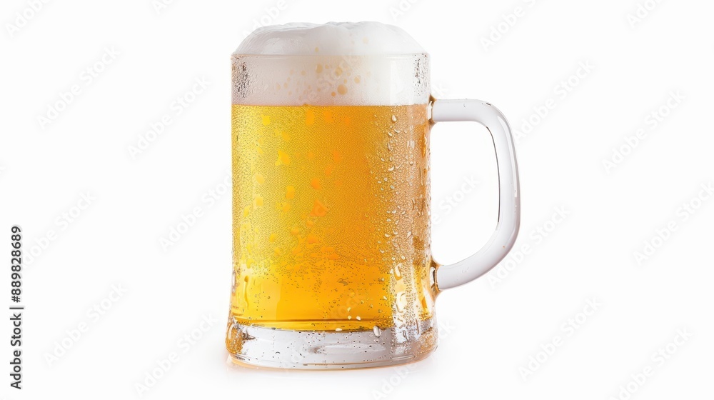 A frosty mug of beer isolate on white background A frosty mug of beer isolate on white background