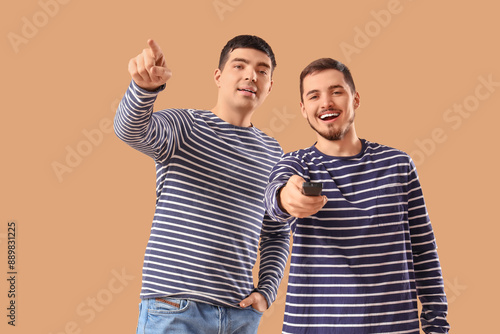Handsome young brothers wit...
