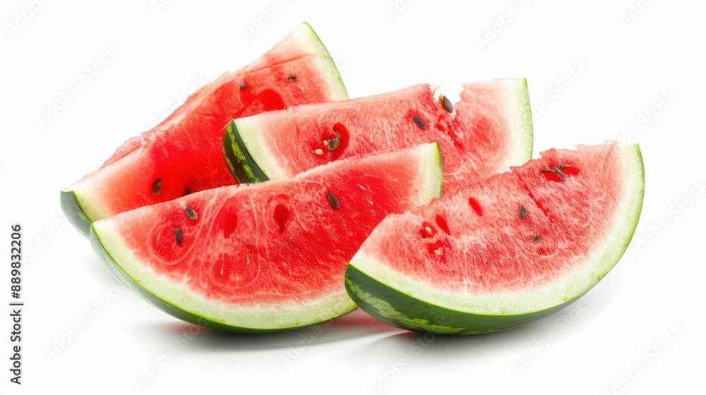 Juicy slices of watermelon isolate on white background Juicy slices of watermelon isolate on white background