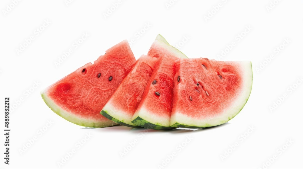 Juicy slices of watermelon isolate on white background Juicy slices of watermelon isolate on white background