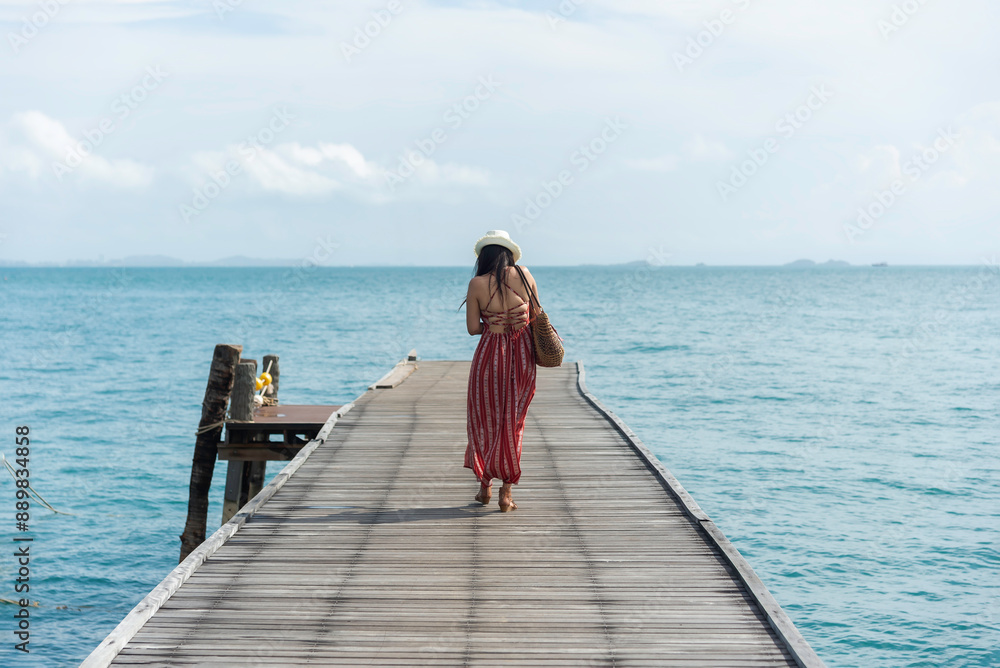 Lifestyle woman and relax chill on Travel summer vacations Lifestyle woman and relax chill on Travel summer vacations