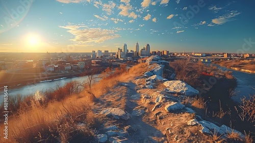 Panoramic view of Kansas City skyline photo