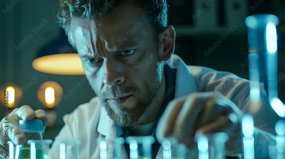 © Christopher - Medical or scientific researcher or man doctor looking at samples