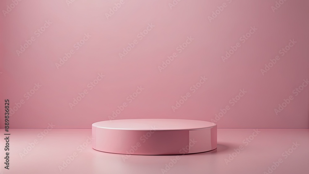 Pink cylinder podium stand on pastel pink background for luxury product showcase, luxury, premium, elegance, display Pink cylinder podium stand on pastel pink background for luxury product showcase, luxury, premium, elegance, display