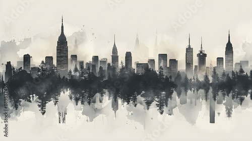 City skyline silhouette vector set