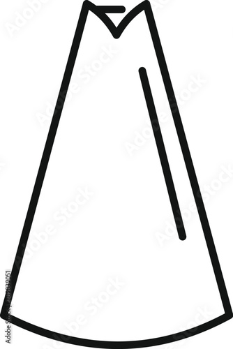 Simple line art icon of a piping bag being used to decorate a delicious dessert