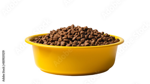 A bowl of a dry cat and dog food