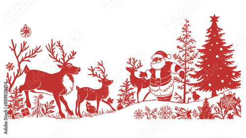 christmas background with deer