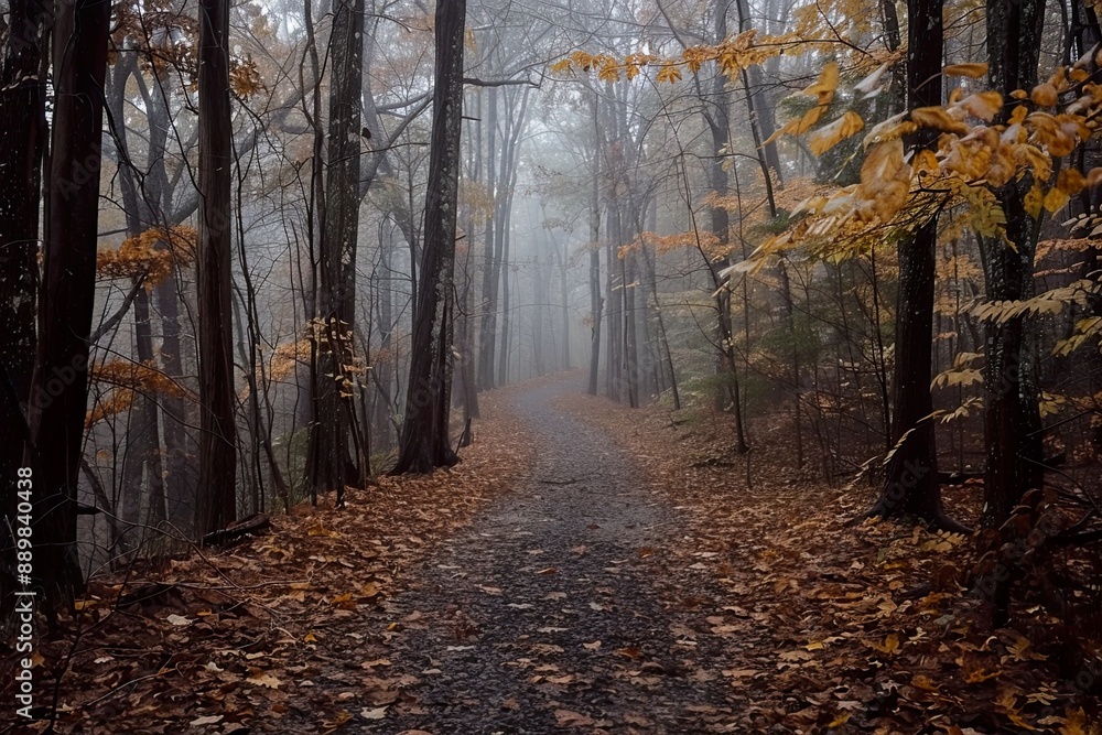 Obraz premium Misty Forest Path