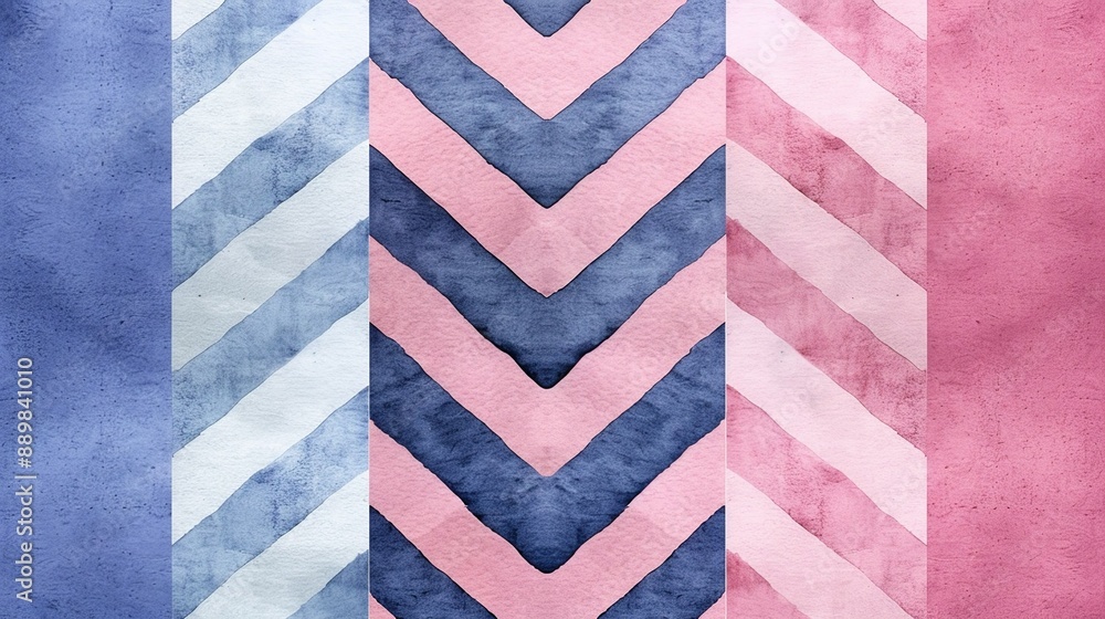 Fototapeta premium Chevron stripes with watercolor effect, perfect for artistic and painterly backgrounds in digital art. Illustrater Image, Shiny, bright, beautiful , Minimalism,