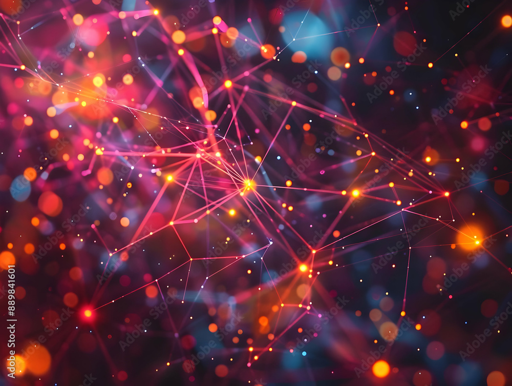 Abstract Background with Red and Orange Bokeh and Lines Abstract Background with Red and Orange Bokeh and Lines