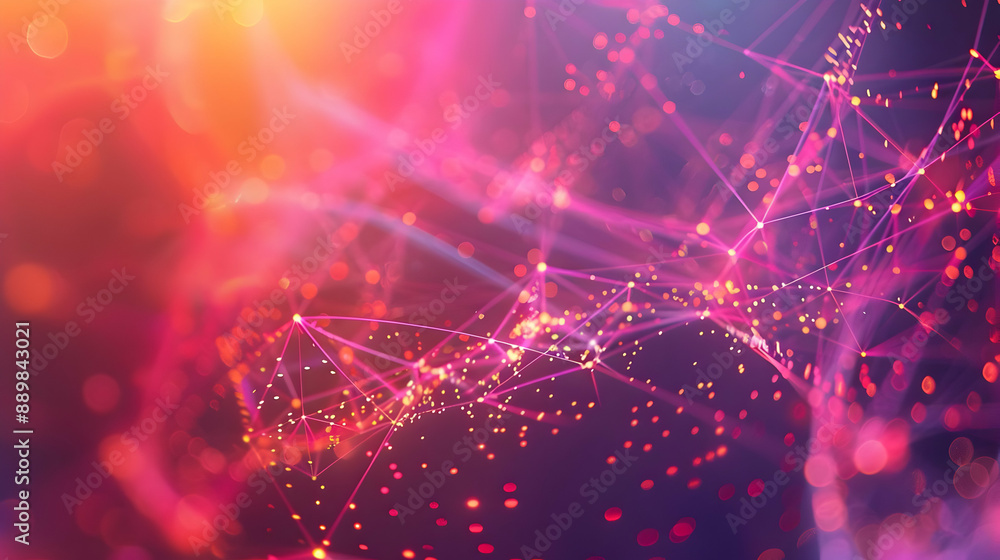 Fototapeta premium Abstract Background with Pink and Orange Lights and Lines