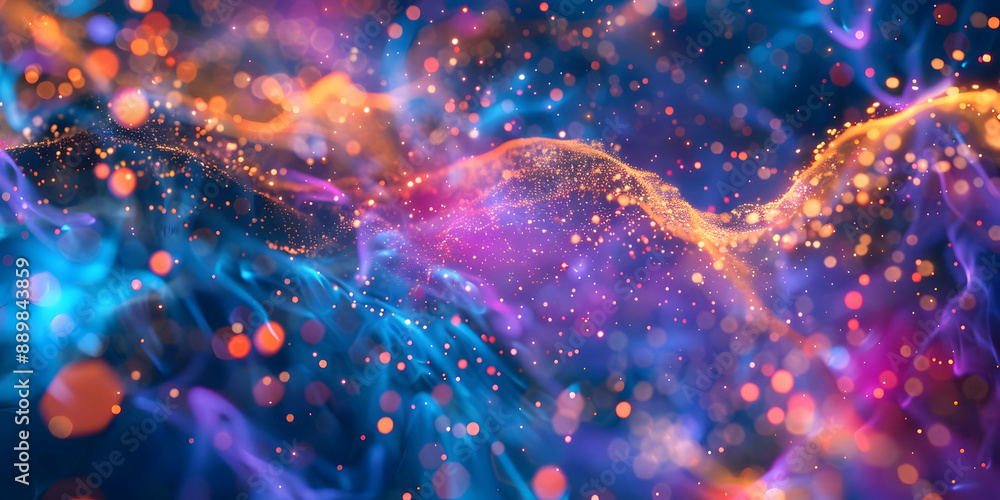 Abstract Background with Blue, Purple, and Orange Bokeh Lights Abstract Background with Blue, Purple, and Orange Bokeh Lights