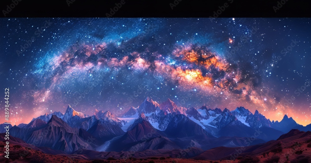 The starry night sky on the mountain, stars like Boer can be seen on the distant horizon, the top of the stars paint the dream night sky, Boer star, Meg CJ and Taurus in the interstellar fine painting The starry night sky on the mountain, stars like Boer can be seen on the distant horizon, the top of the stars paint the dream night sky, Boer star, Meg CJ and Taurus in the interstellar fine painting