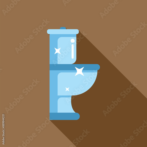 Blue and clean toilet bowl is shining, bringing the idea of hygiene and cleanliness