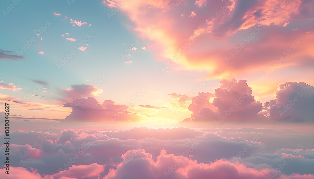 Dreamy pastel sky at sunrise with soft clouds, perfect for inspirational content, wellness themes, and nature campaigns. Ample copy space. Dreamy pastel sky at sunrise with soft clouds, perfect for inspirational content, wellness themes, and nature campaigns. Ample copy space.