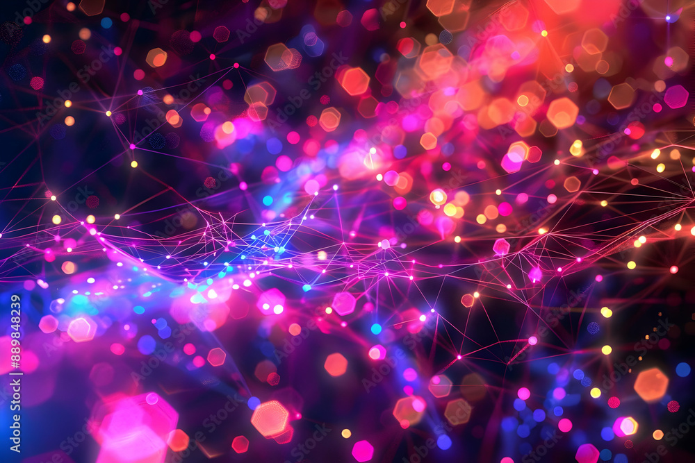 Abstract Background with Neon Lights and Geometric Shapes Abstract Background with Neon Lights and Geometric Shapes