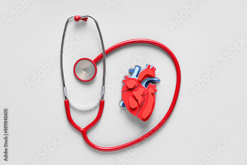 Paper heart with stethoscop...