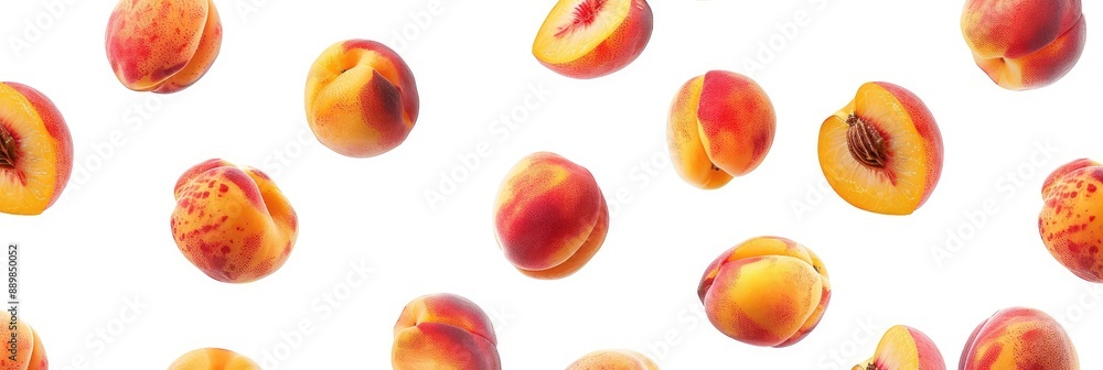 A close up of many small orange peaches A close up of many small orange peaches