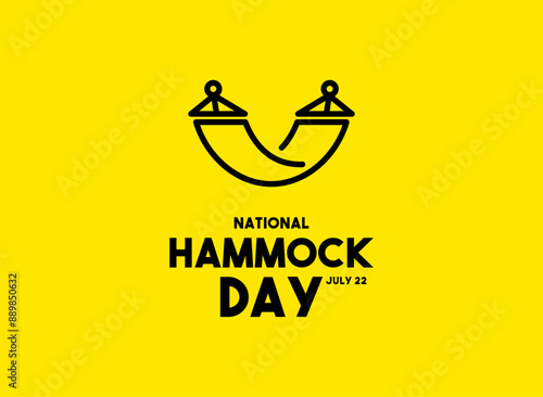 National Hammock Day. July 22. Yellow background.