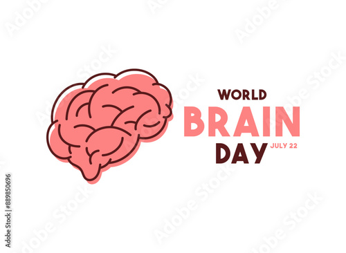 Vector Illustration of World Brain Day. July 22. White background.
