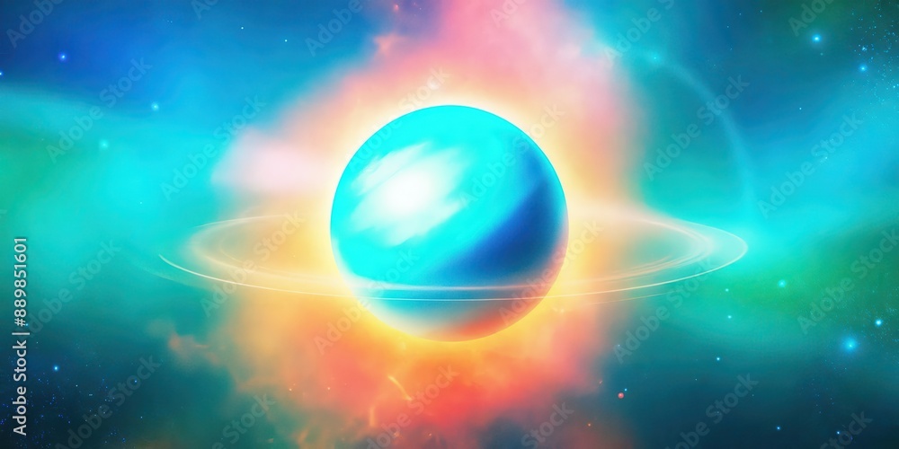Fototapeta premium Blue glowing outer space