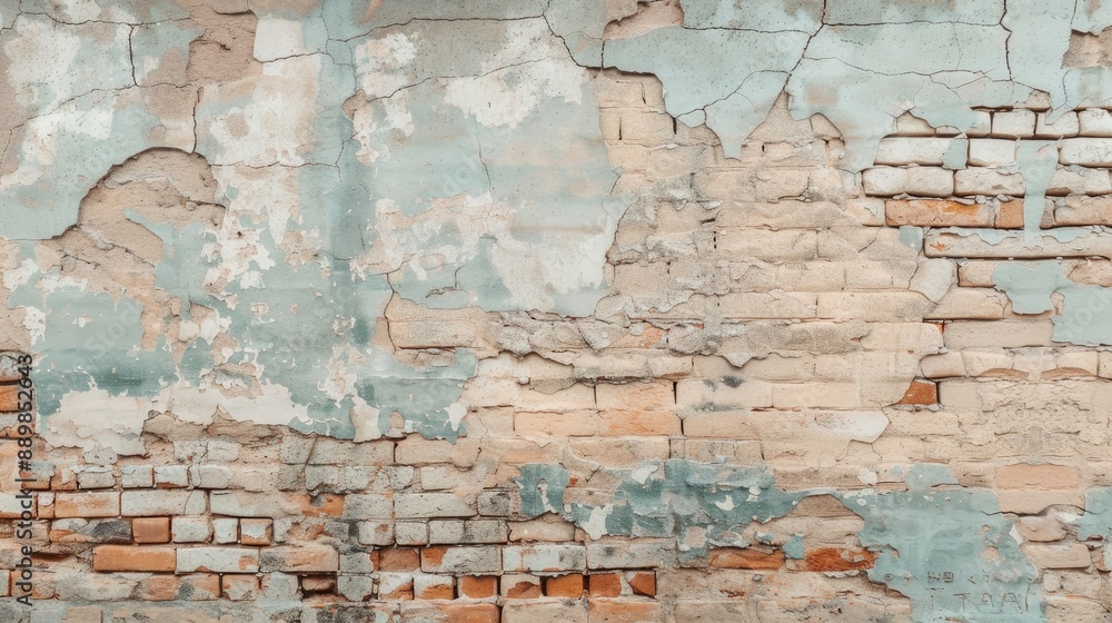 Damaged rustic brick wall background in brown beige color Damaged rustic brick wall background in brown beige color