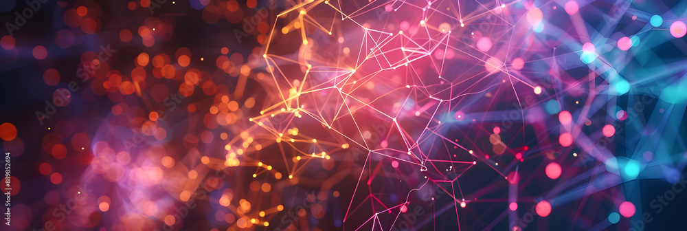 Fototapeta premium Abstract 3D Background with Pink and Blue Lights