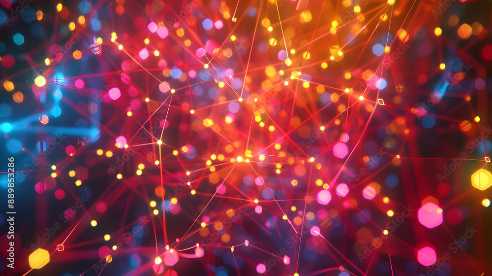 Fototapeta premium Abstract Background with Red, Yellow, and Blue Lights