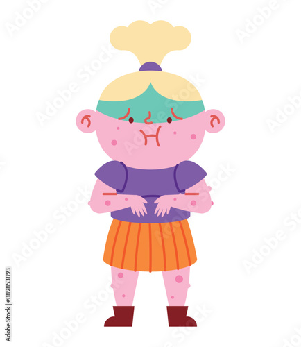 dengue girl with high fever and red rash