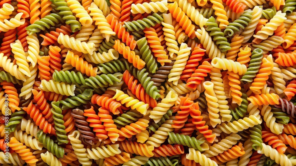 Fototapeta premium Fusilli pasta made from various legumes, perfect for a gluten-free diet, gluten-free, spiral, fusilli, pasta, legumes