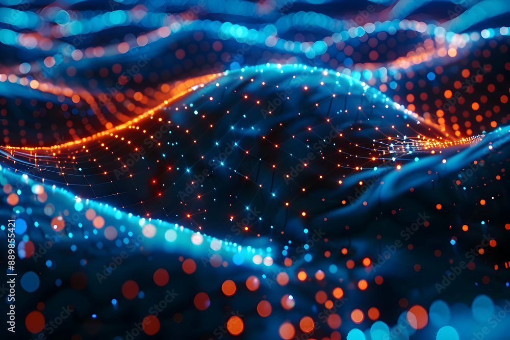 Abstract 3D Background with Blue and Orange Lights Abstract 3D Background with Blue and Orange Lights