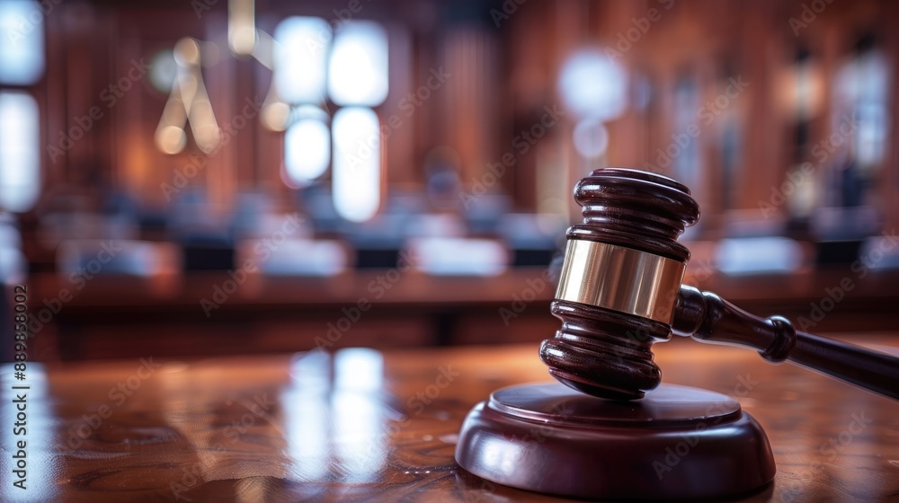 Gavel on Table Symbolizing Justice Gavel on Table Symbolizing Justice