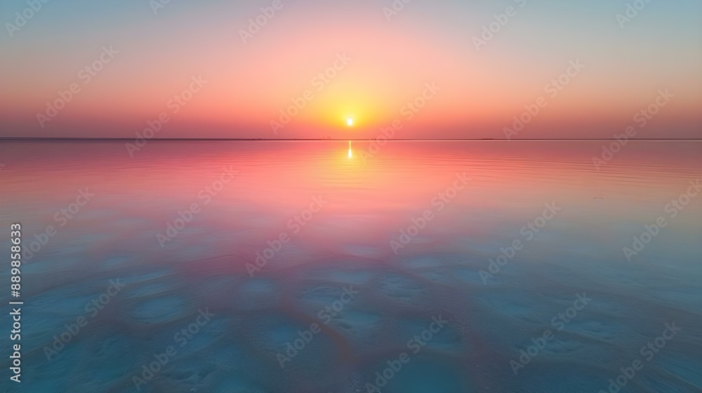 Obraz premium Tranquil minimalist landscape with smooth surface