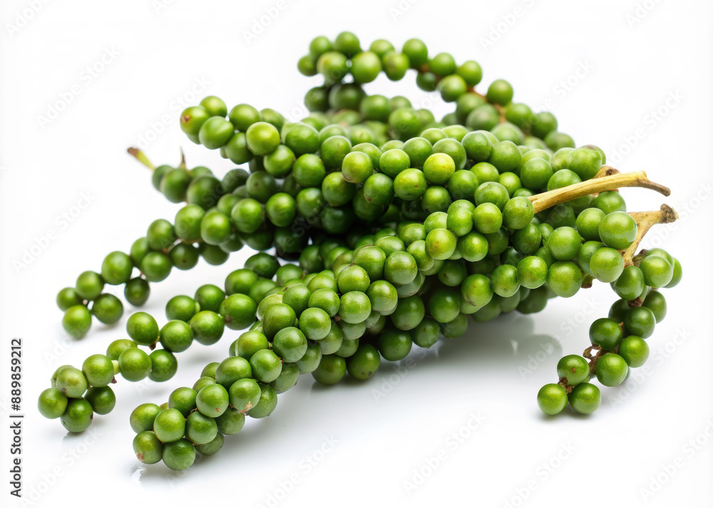 Fresh Green Peppercorns on Stems Fresh Green Peppercorns on Stems