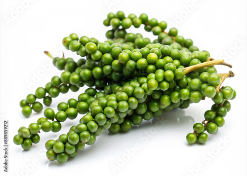 Fresh Green Peppercorns on Stems