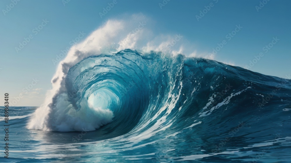 powerful wave breaking on the water powerful wave breaking on the water