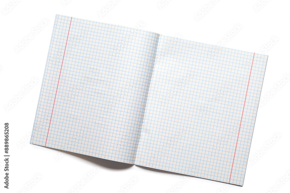 Open copybook with blank pages isolated on white background Open copybook with blank pages isolated on white background