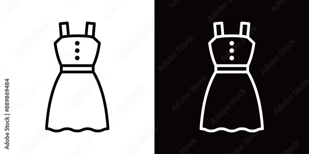 ワンピースのシンプルな線画アイコン ワンピースのシンプルな線画アイコン