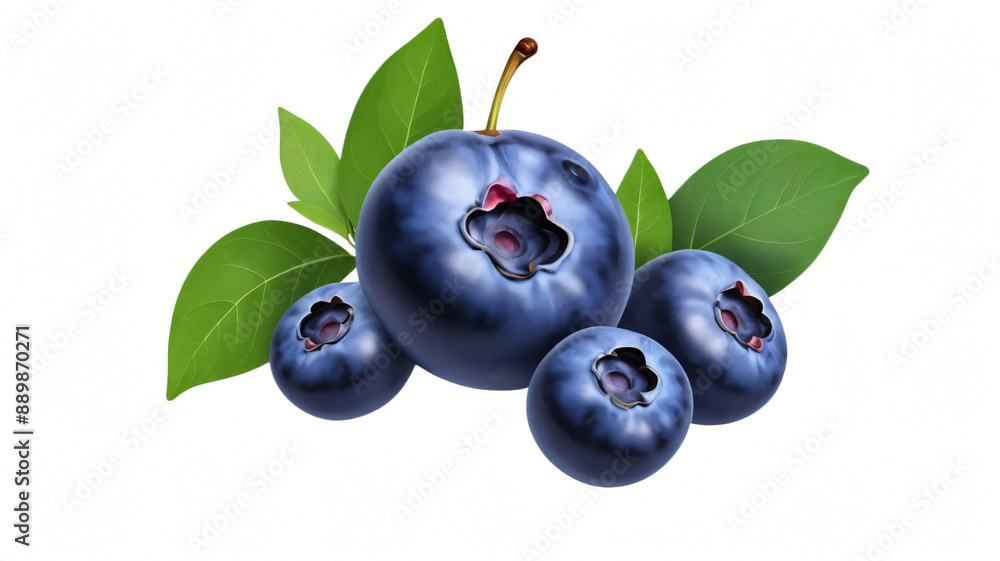 blueberries in a cutout isolated on a white background blueberries in a cutout isolated on a white background