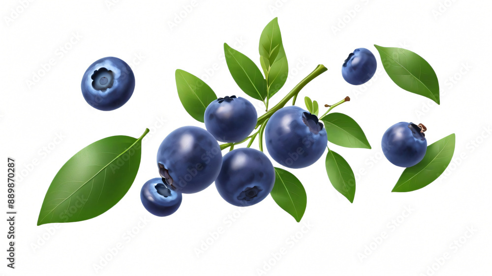 blueberries in a cutout isolated on a white background blueberries in a cutout isolated on a white background