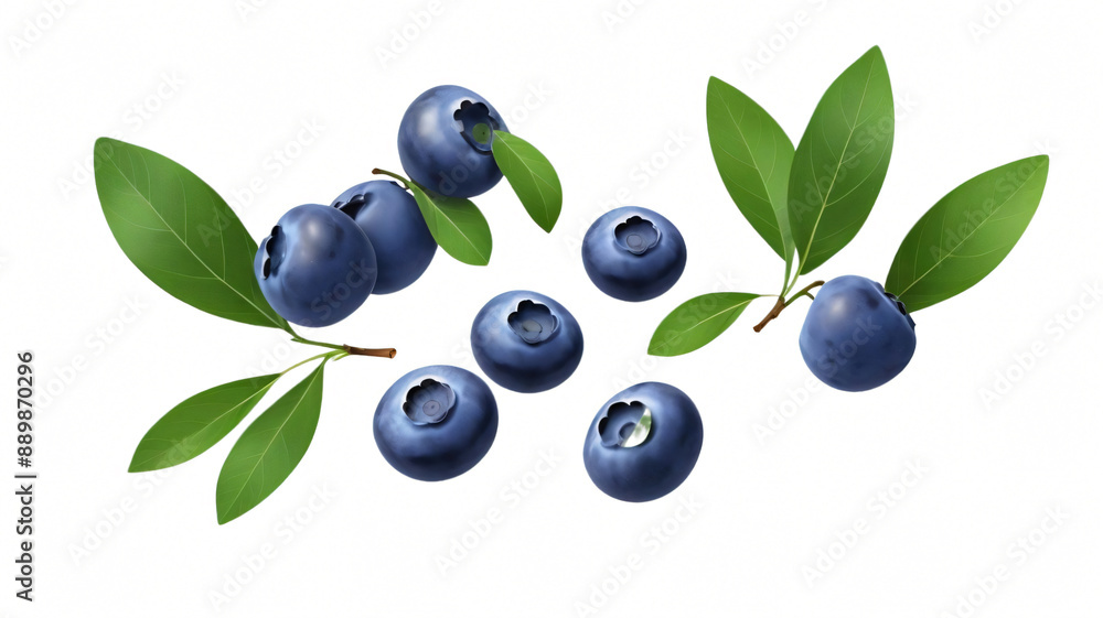 blueberries in a cutout isolated on a white background blueberries in a cutout isolated on a white background